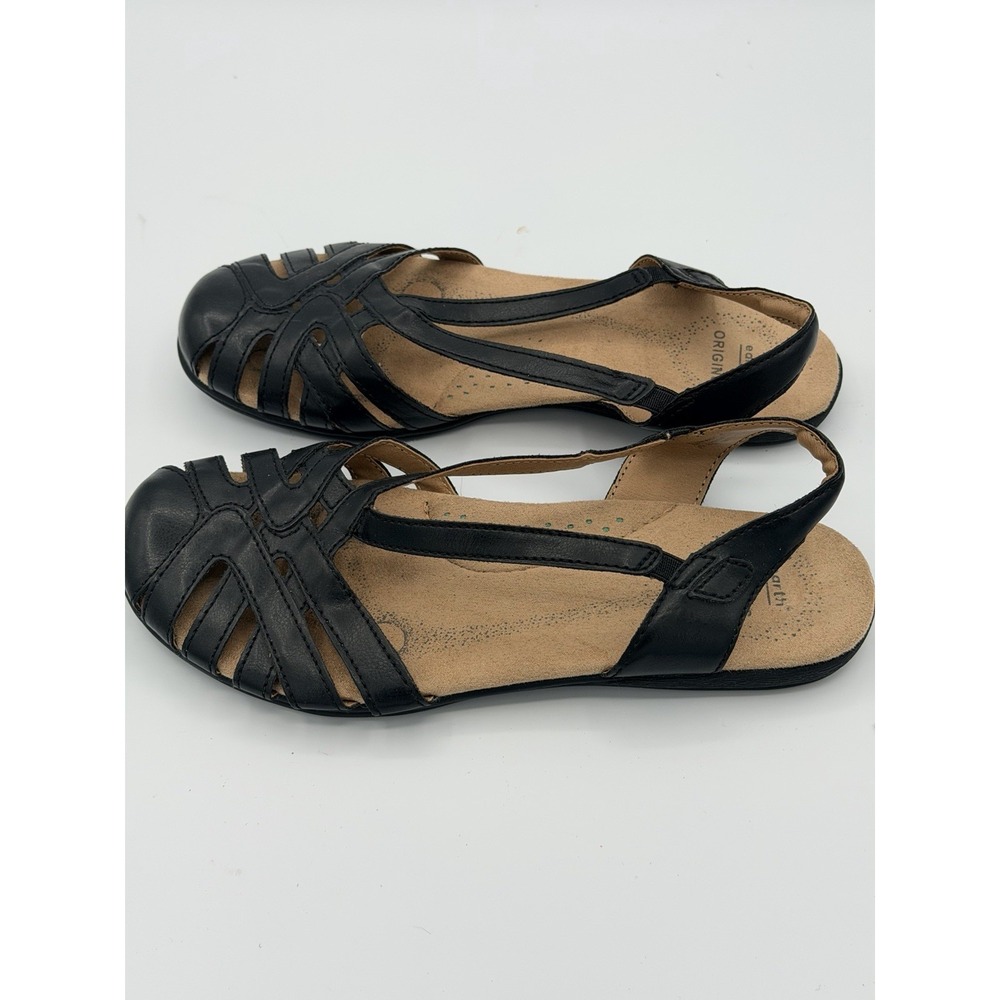 Earth Origins Strappy Fisherman Sandal Women 6.5Leather Black Belle Brielle Boho